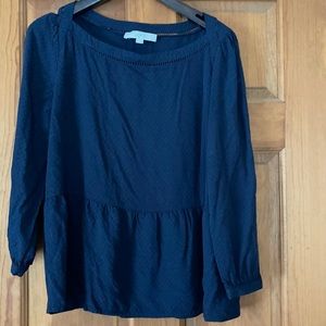 LOFT - peplum navy top size M